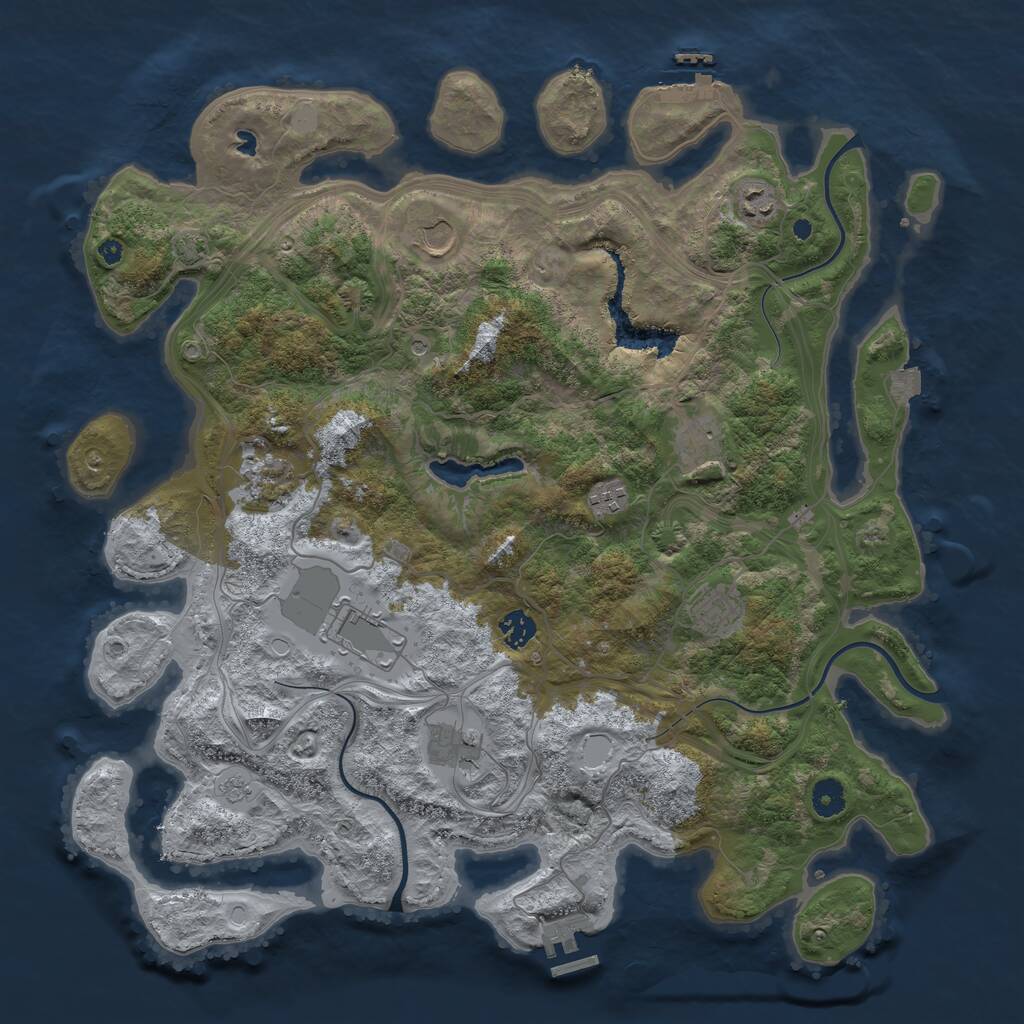 Rust Map: Procedural Map, Size: 4250, Seed: 836828129, 15 Monuments