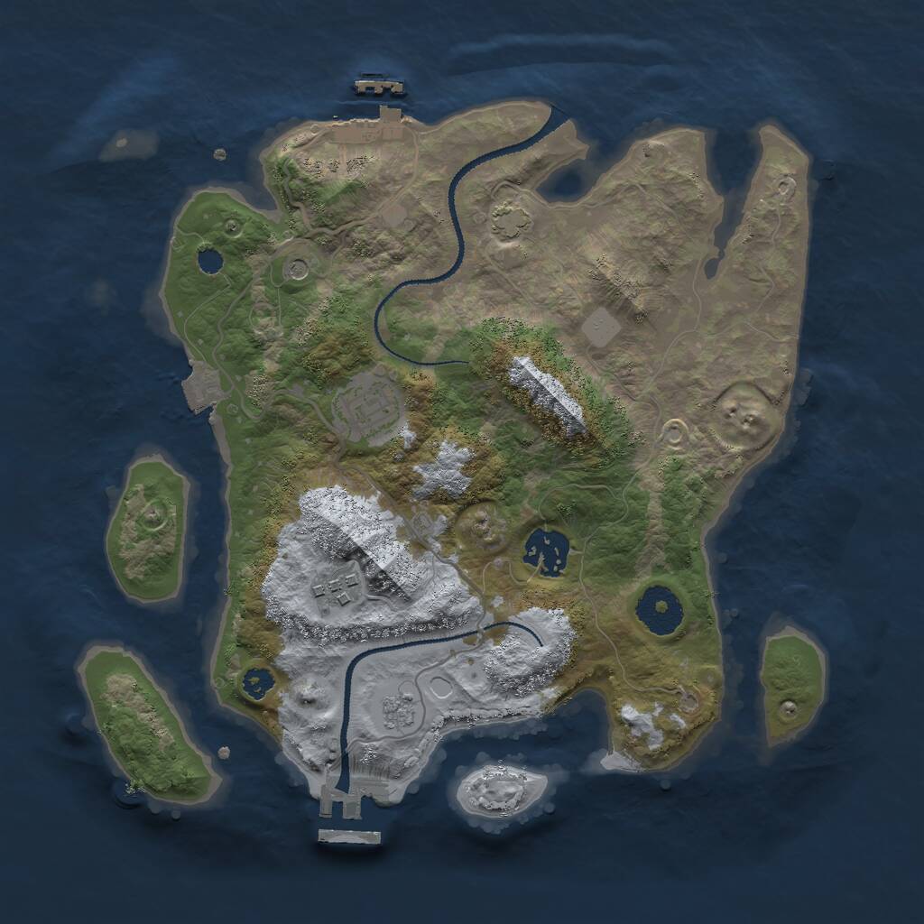 Rust Map: Procedural Map, Size: 3000, Seed: 1537903901, 9 Monuments