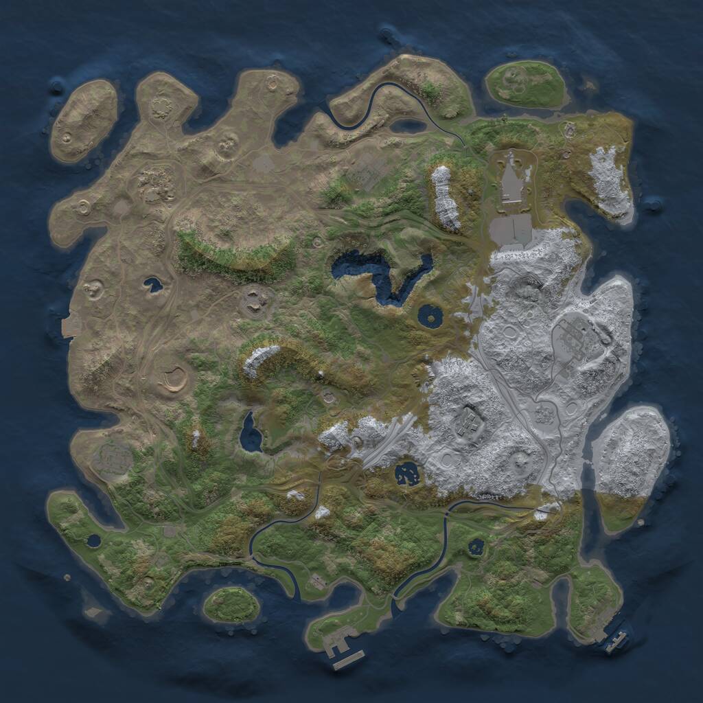 Rust Map: Procedural Map, Size: 4250, Seed: 1045429319, 15 Monuments