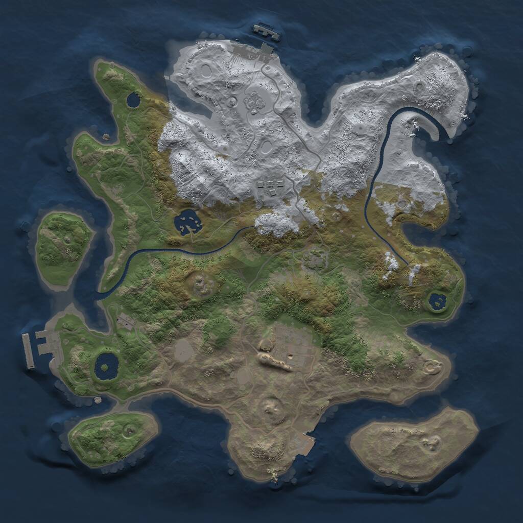 Rust Map: Procedural Map, Size: 3000, Seed: 1271646058, 8 Monuments