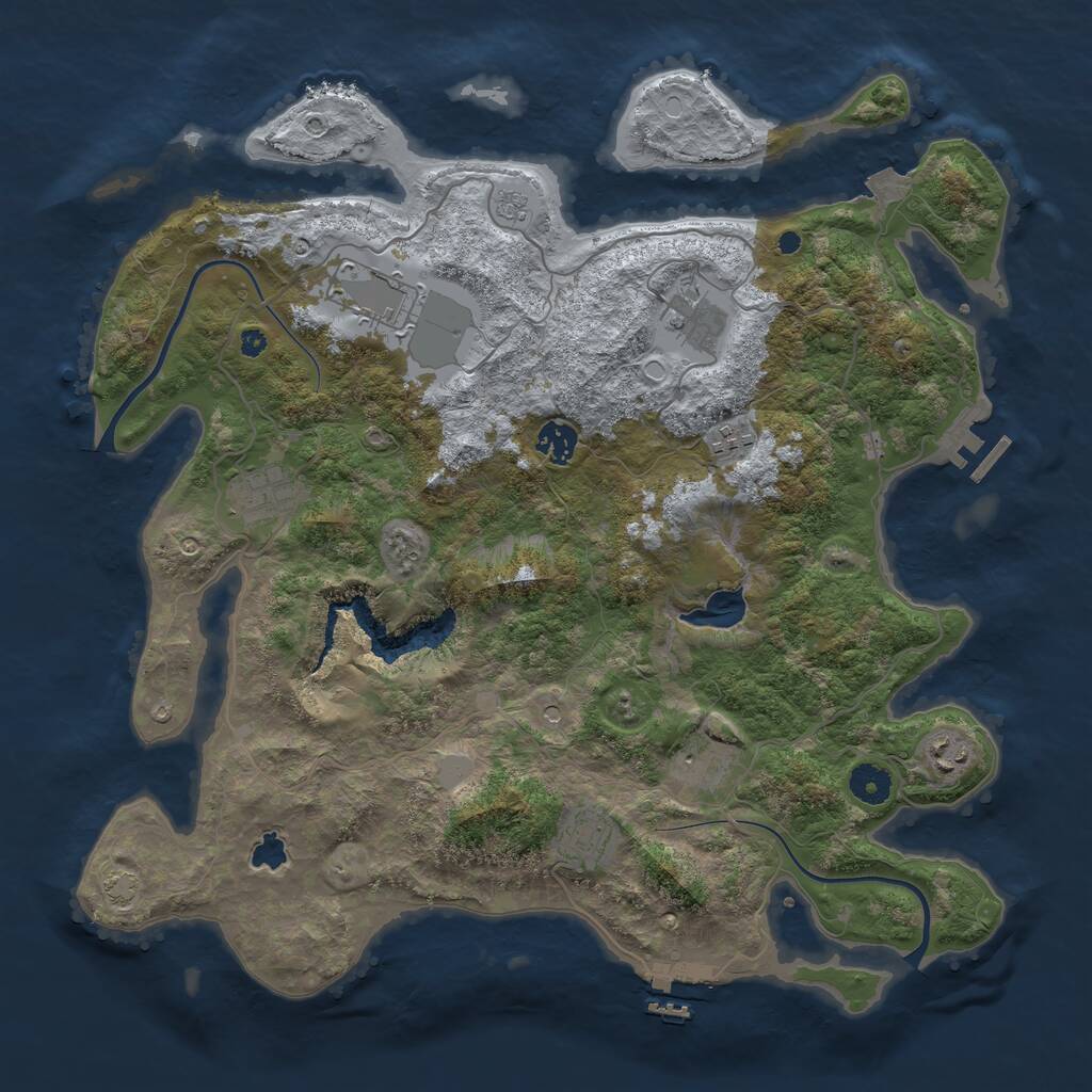 Rust Map: Procedural Map, Size: 4000, Seed: 882336665, 14 Monuments