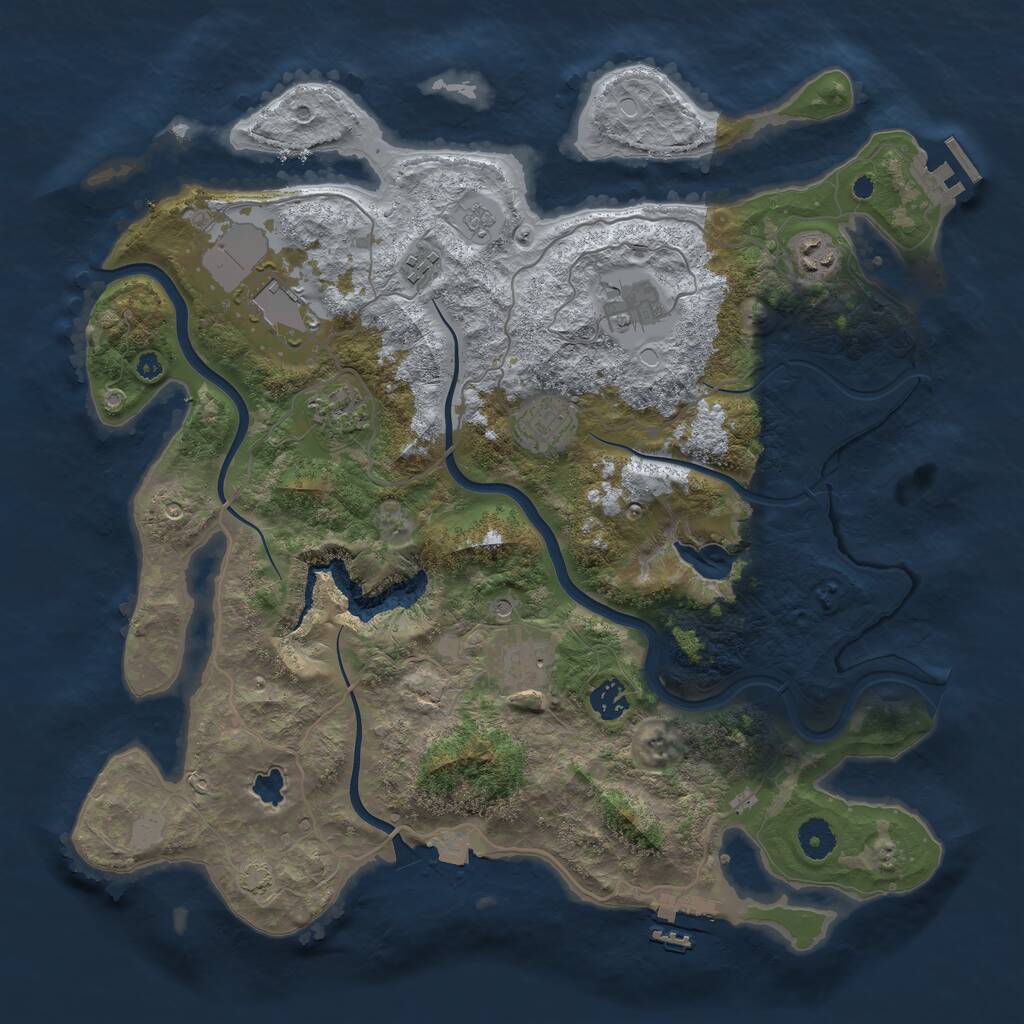 Rust Map: Procedural Map, Size: 4000, Seed: 882336665, 14 Monuments