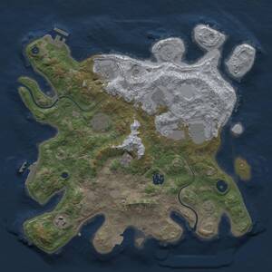 Thumbnail Rust Map: Procedural Map, Size: 3500, Seed: 73302837, 13 Monuments