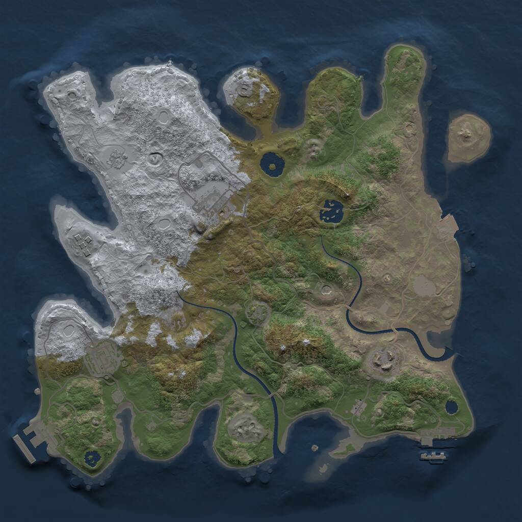 Rust Map: Procedural Map, Size: 3250, Seed: 124578, 11 Monuments