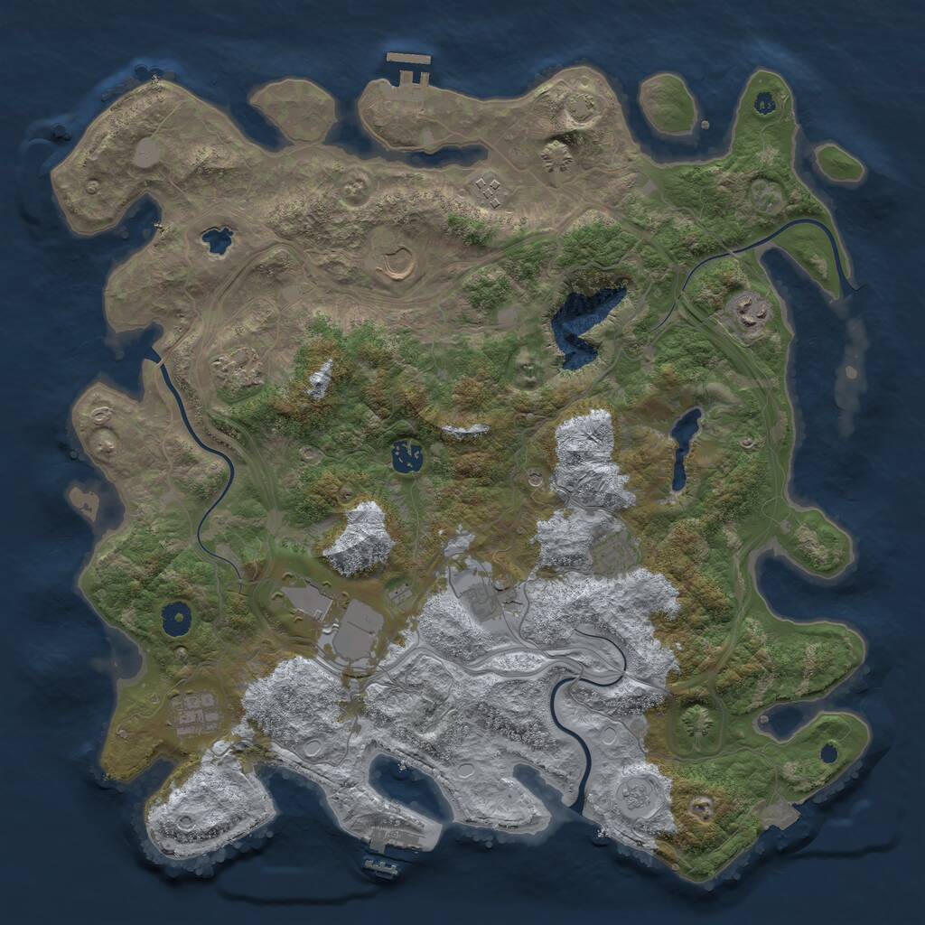Rust Map: Procedural Map, Size: 4250, Seed: 1878550268, 15 Monuments