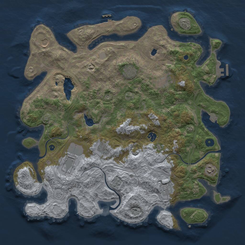 Rust Map: Procedural Map, Size: 4250, Seed: 6915, 15 Monuments