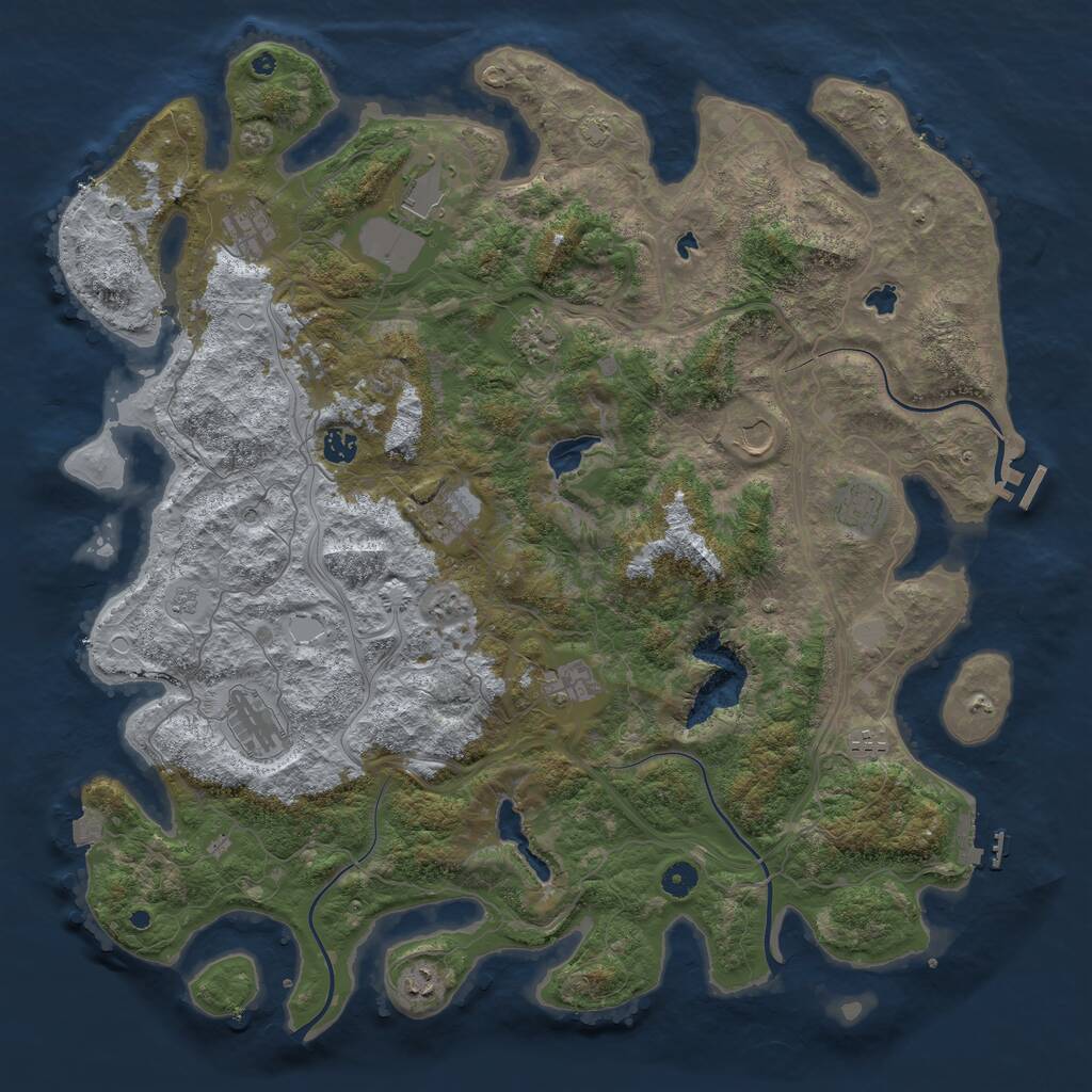 Rust Map: Procedural Map, Size: 4700, Seed: 956871, 17 Monuments