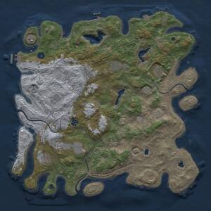 Thumbnail Rust Map: Procedural Map, Size: 4500, Seed: 615093663, 17 Monuments