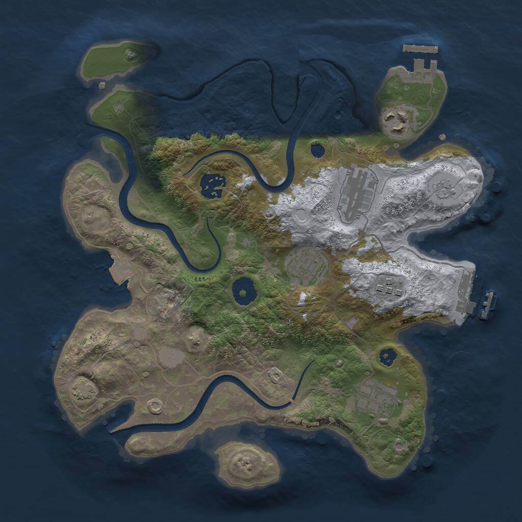 Rust Map: Procedural Map, Size: 3000, Seed: 996059574, 11 Monuments