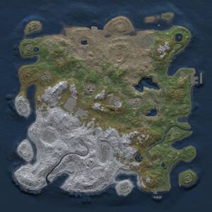 Thumbnail Rust Map: Procedural Map, Size: 4000, Seed: 298446776, 16 Monuments