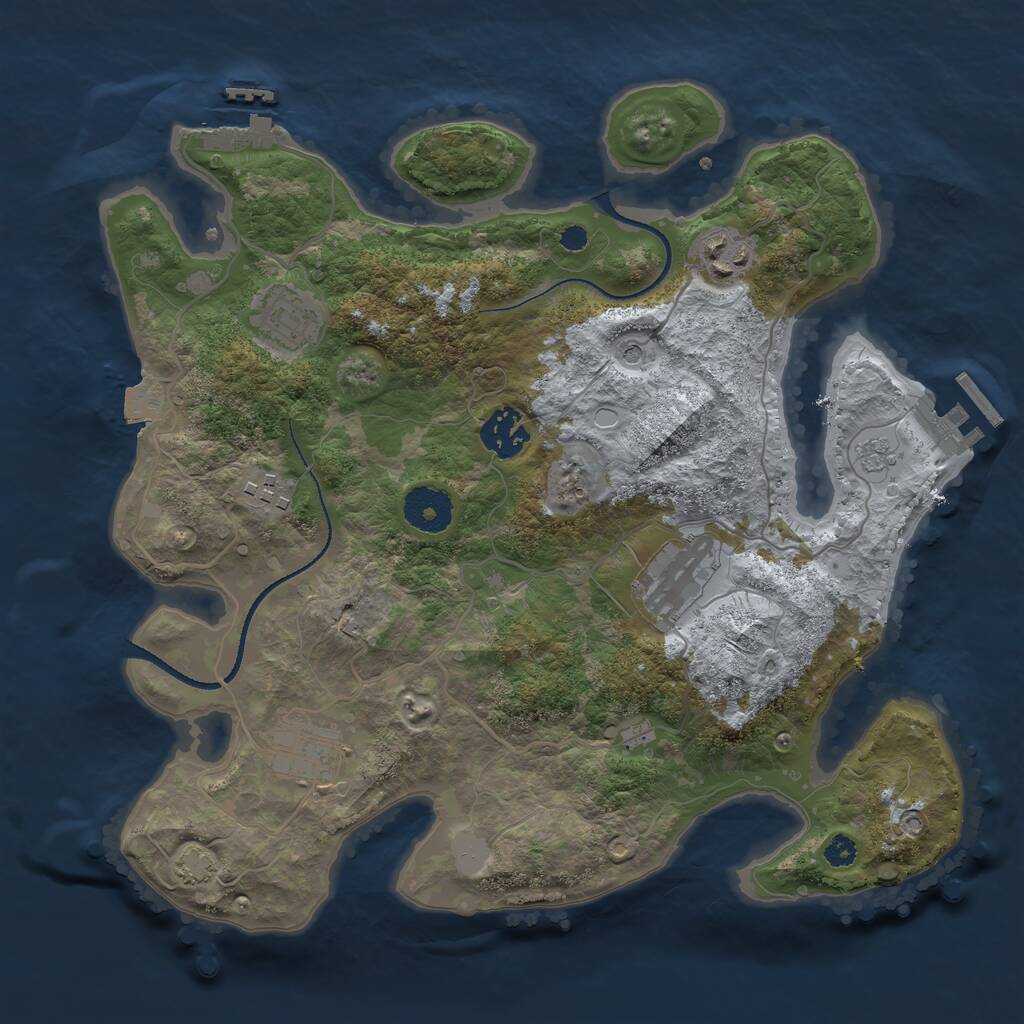 Rust Map: Procedural Map, Size: 3250, Seed: 724557347, 12 Monuments