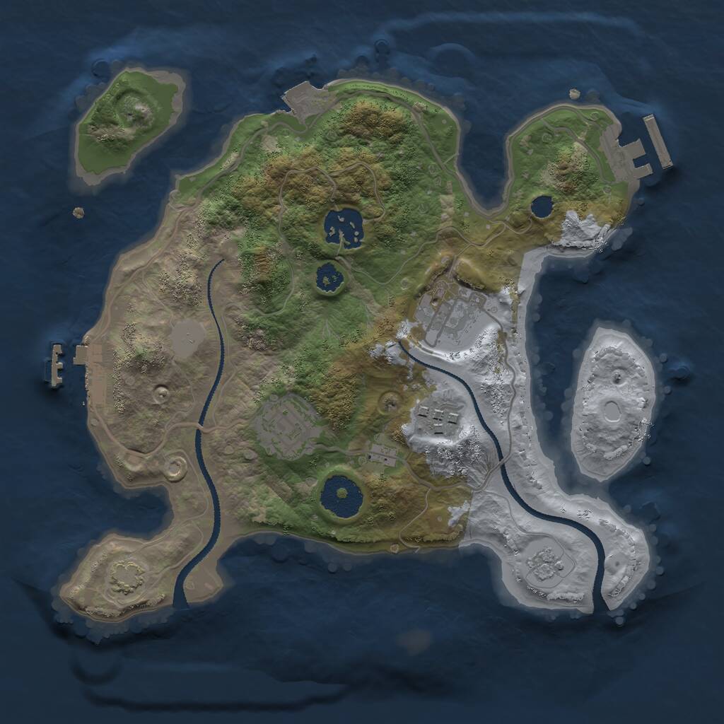 Rust Map: Procedural Map, Size: 2650, Seed: 535, 9 Monuments