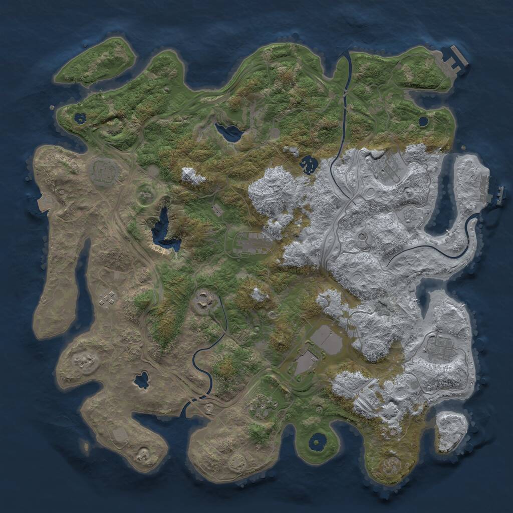 Rust Map: Procedural Map, Size: 4300, Seed: 1415823472, 15 Monuments