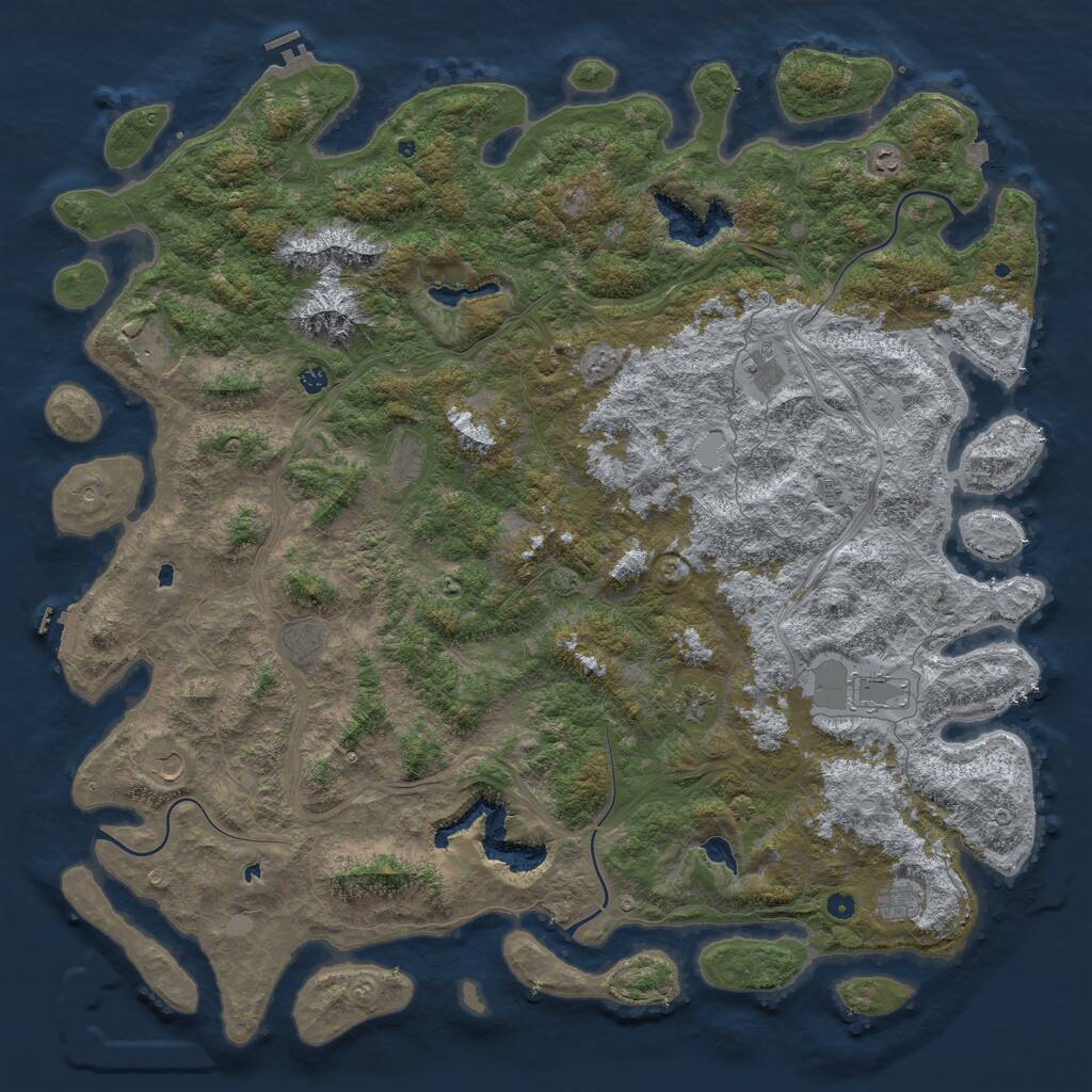 Rust Map: Procedural Map, Size: 6000, Seed: 1415523792, 17 Monuments