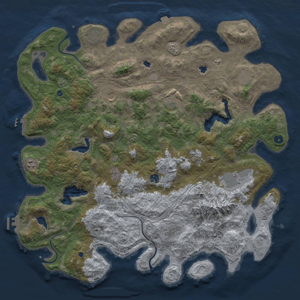 Rust Map: Procedural Map, Size: 5000, Seed: 74825, 17 Monuments