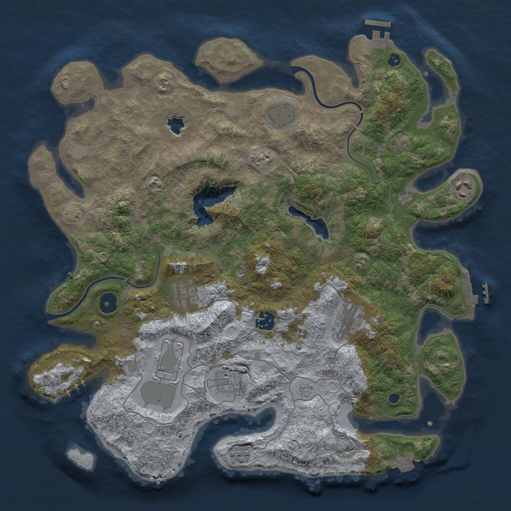 Rust Map: Procedural Map, Size: 4000, Seed: 592835, 14 Monuments