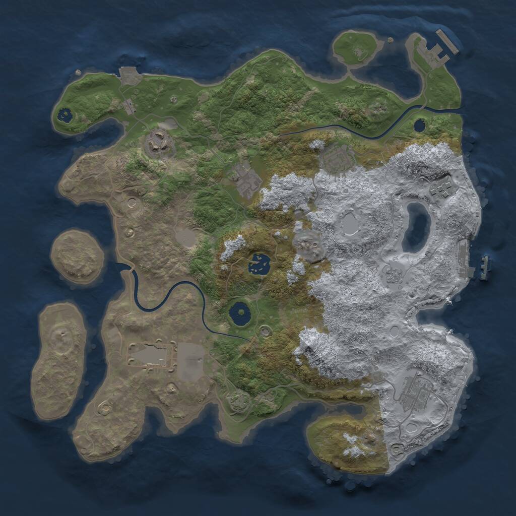 Rust Map: Procedural Map, Size: 3500, Seed: 2848459, 13 Monuments