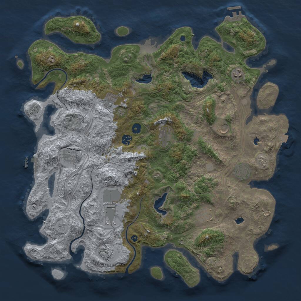 Rust Map: Procedural Map, Size: 4500, Seed: 9676513, 17 Monuments