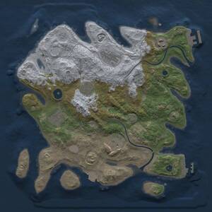 Thumbnail Rust Map: Procedural Map, Size: 3300, Seed: 1465175350, 12 Monuments