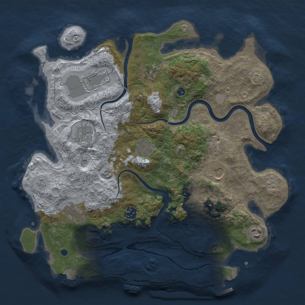 Rust Map: Procedural Map, Size: 3750, Seed: 522219626, 15 Monuments
