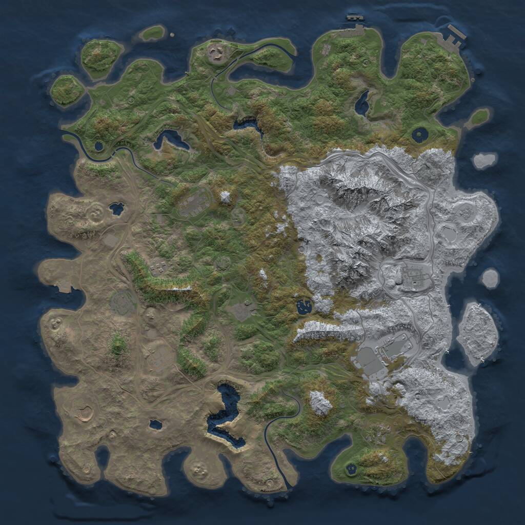 Rust Map: Procedural Map, Size: 5000, Seed: 1489124743, 17 Monuments