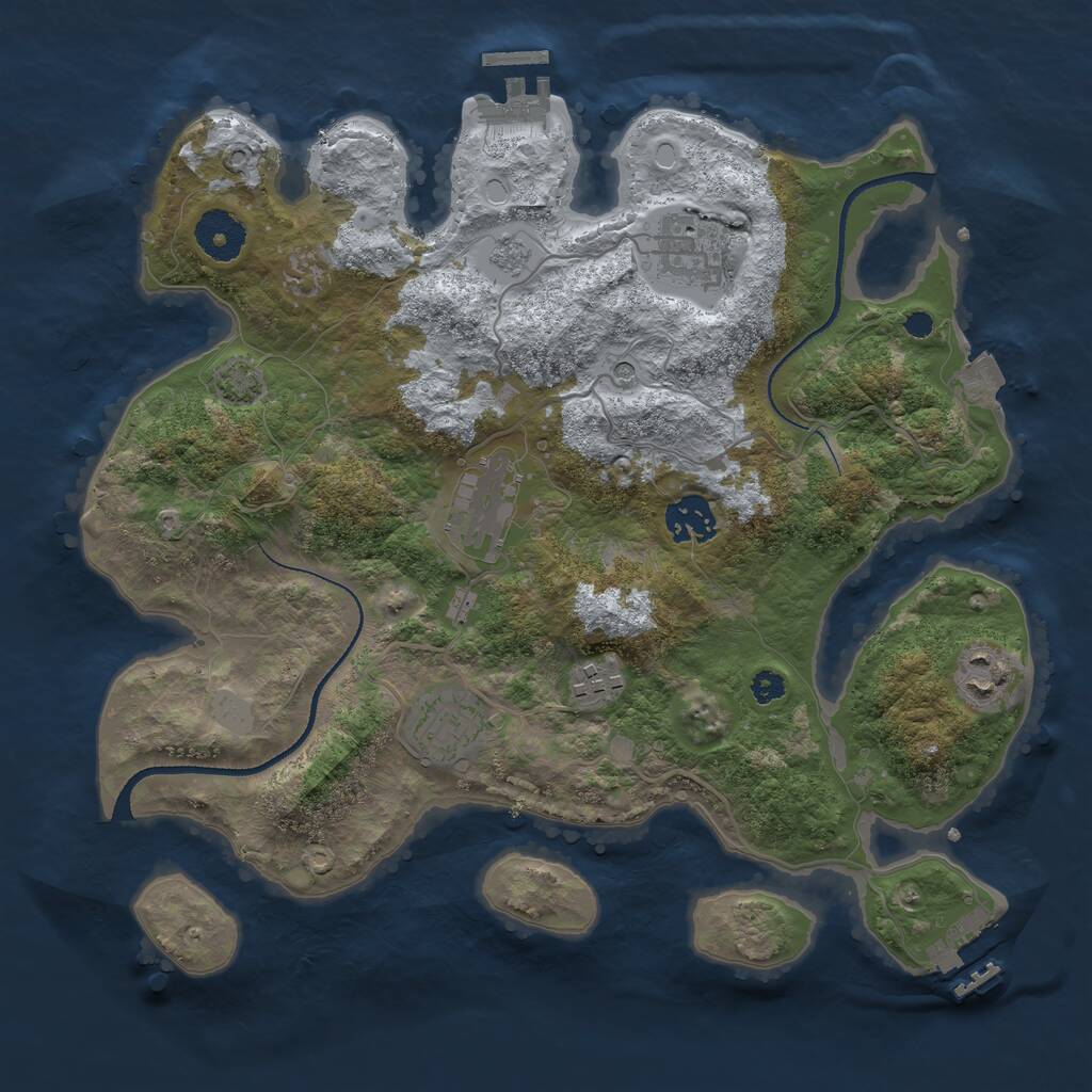 Rust Map: Procedural Map, Size: 3300, Seed: 12781412, 12 Monuments