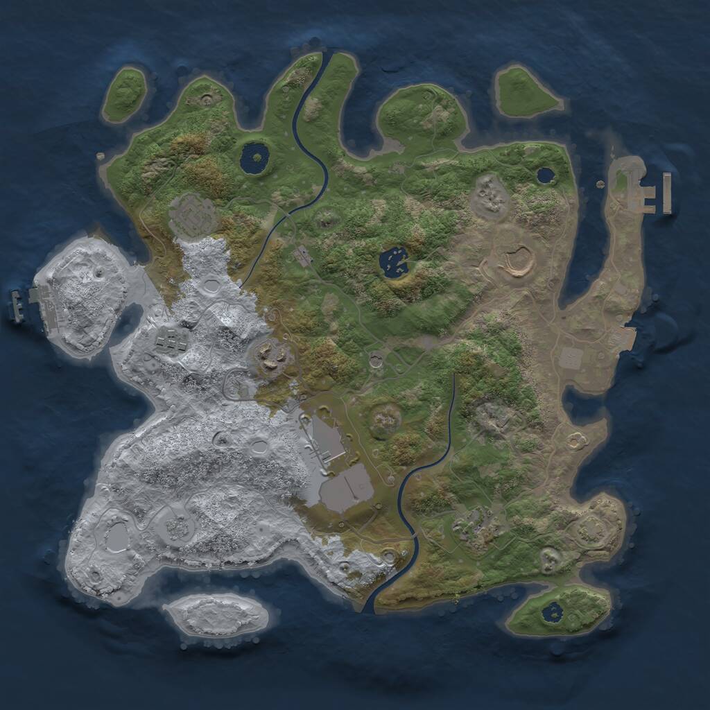 Rust Map: Procedural Map, Size: 3500, Seed: 508560287, 13 Monuments