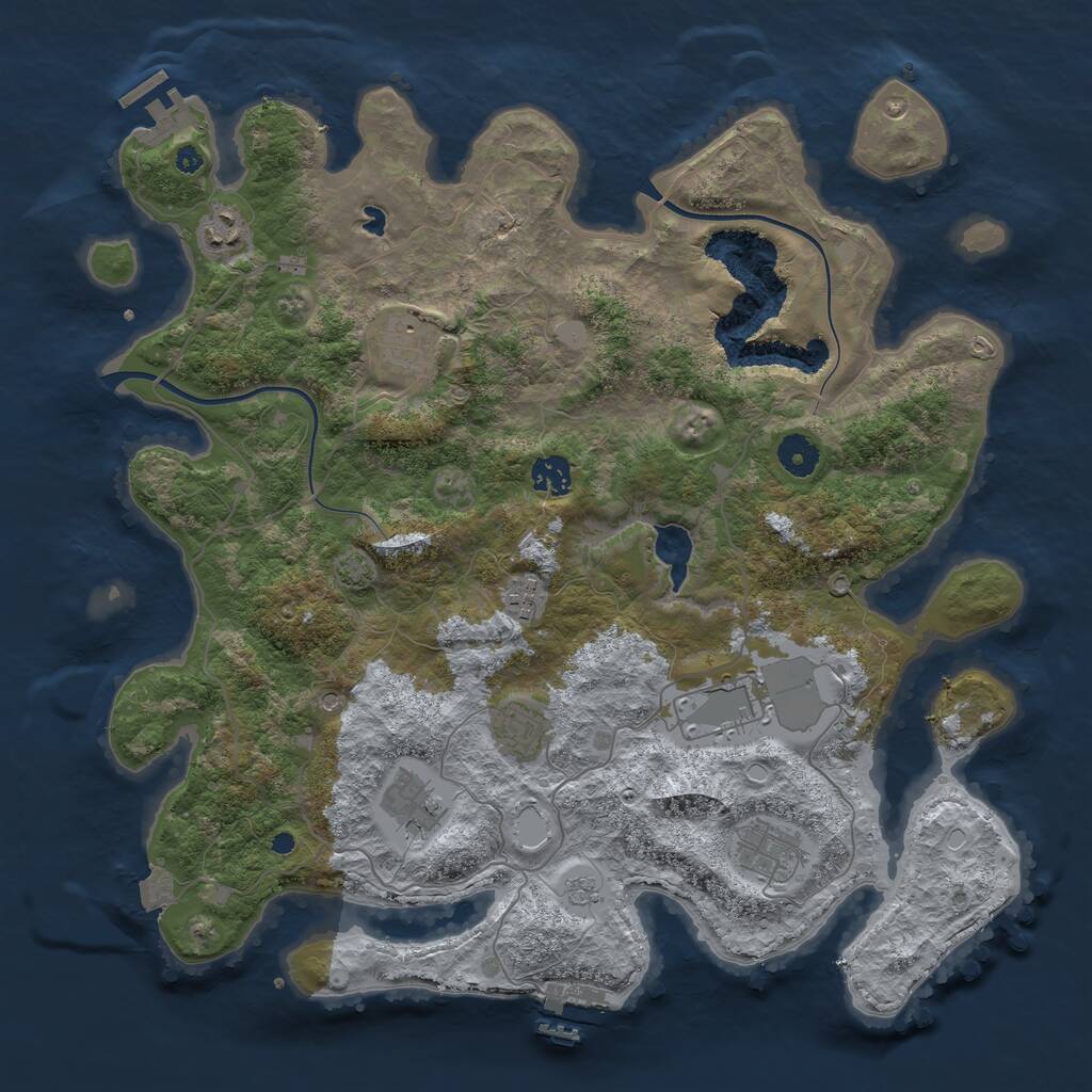 Rust Map: Procedural Map, Size: 4000, Seed: 56461, 14 Monuments
