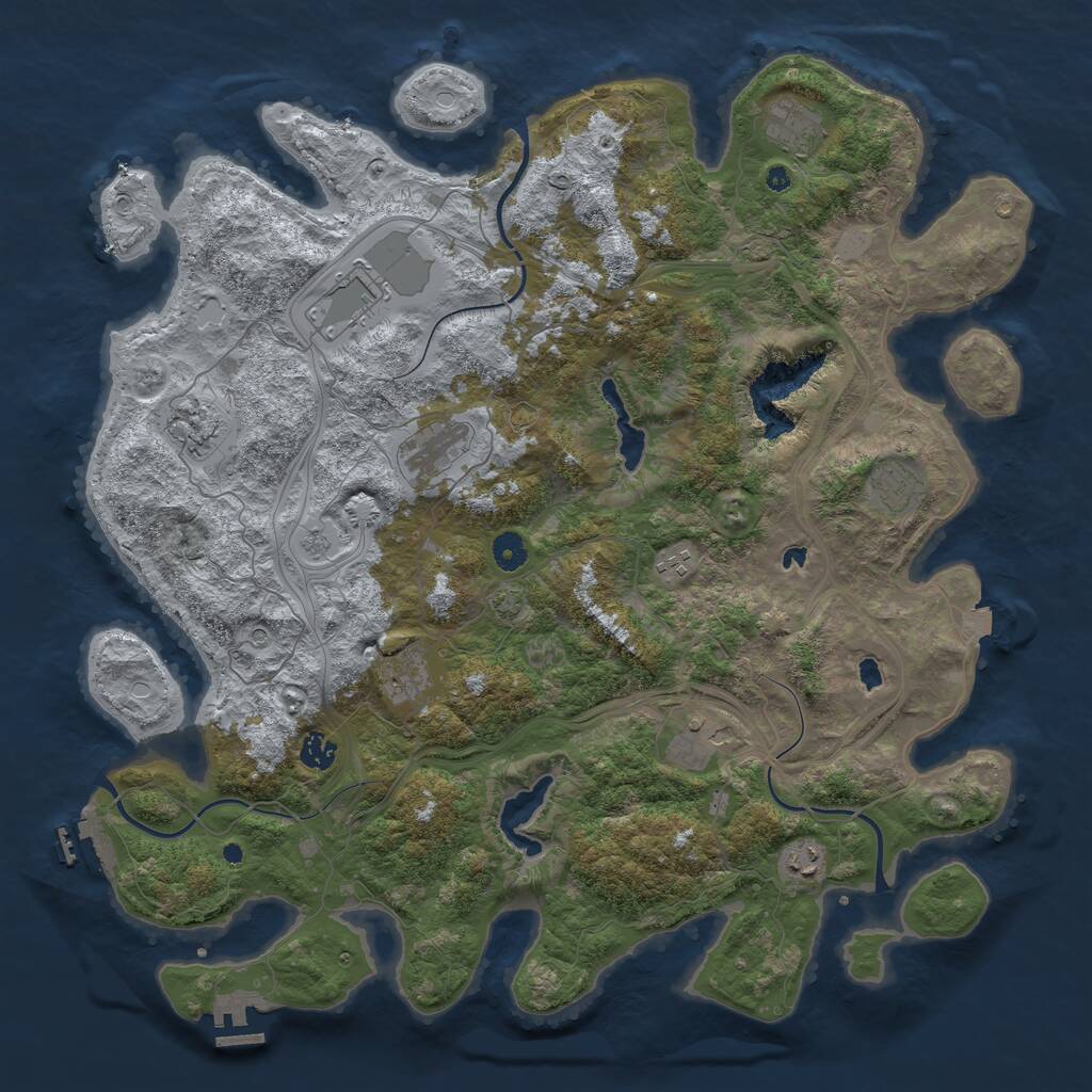 Rust Map: Procedural Map, Size: 4500, Seed: 1416274403, 16 Monuments