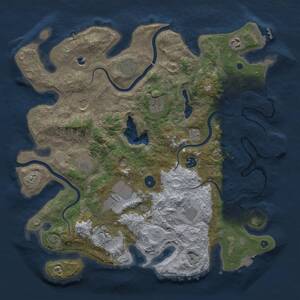Thumbnail Rust Map: Procedural Map, Size: 4000, Seed: 1687839409, 16 Monuments
