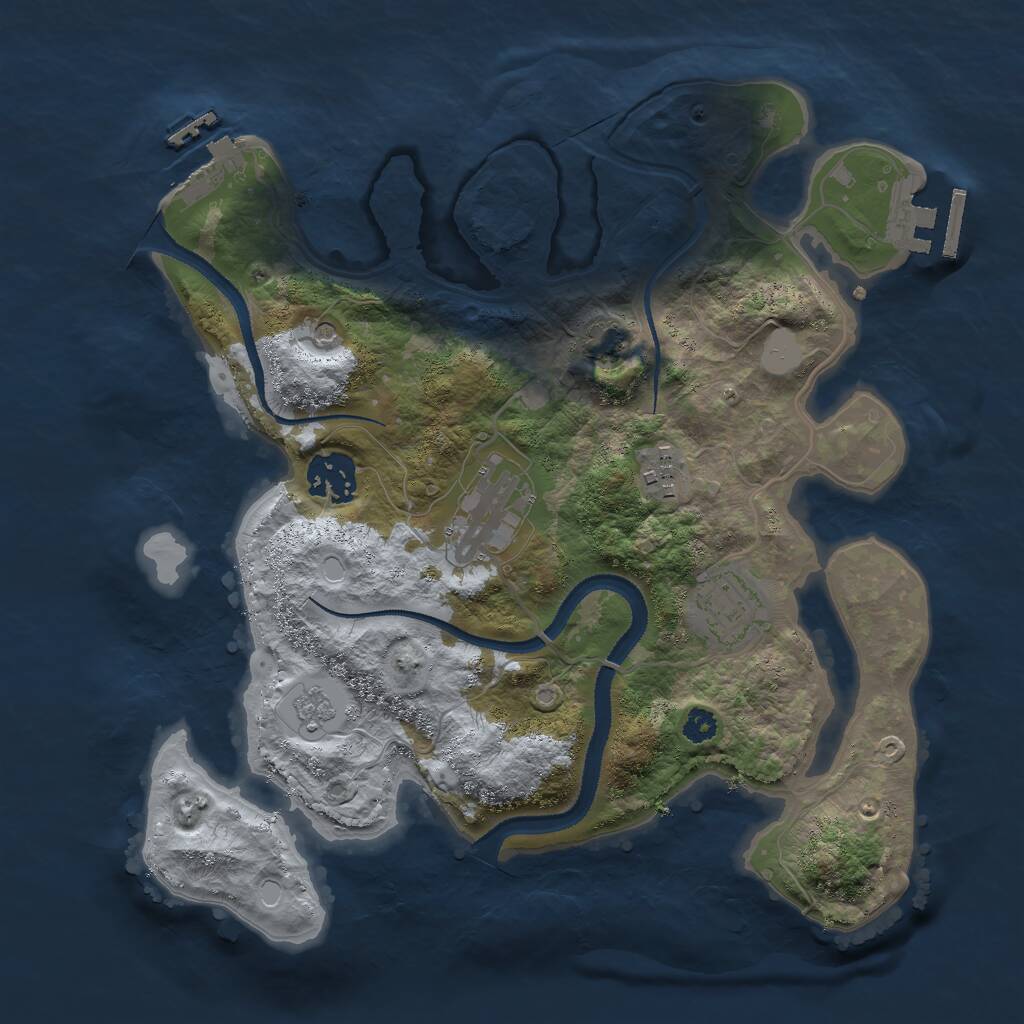Rust Map: Procedural Map, Size: 3000, Seed: 1062895503, 10 Monuments