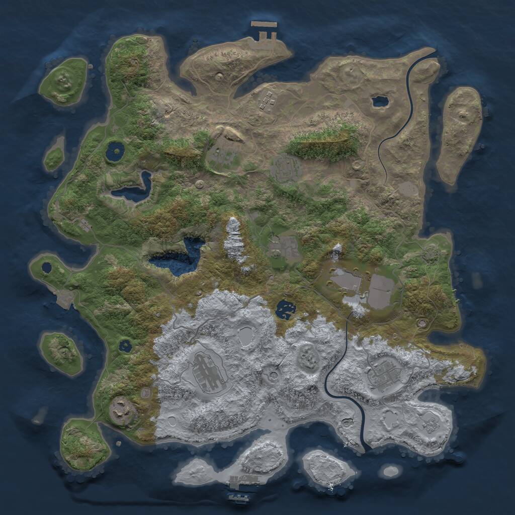 Rust Map: Procedural Map, Size: 4000, Seed: 62004770, 15 Monuments