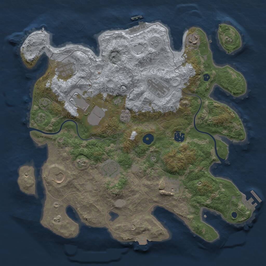 Rust Map: Procedural Map, Size: 3700, Seed: 690690272, 15 Monuments