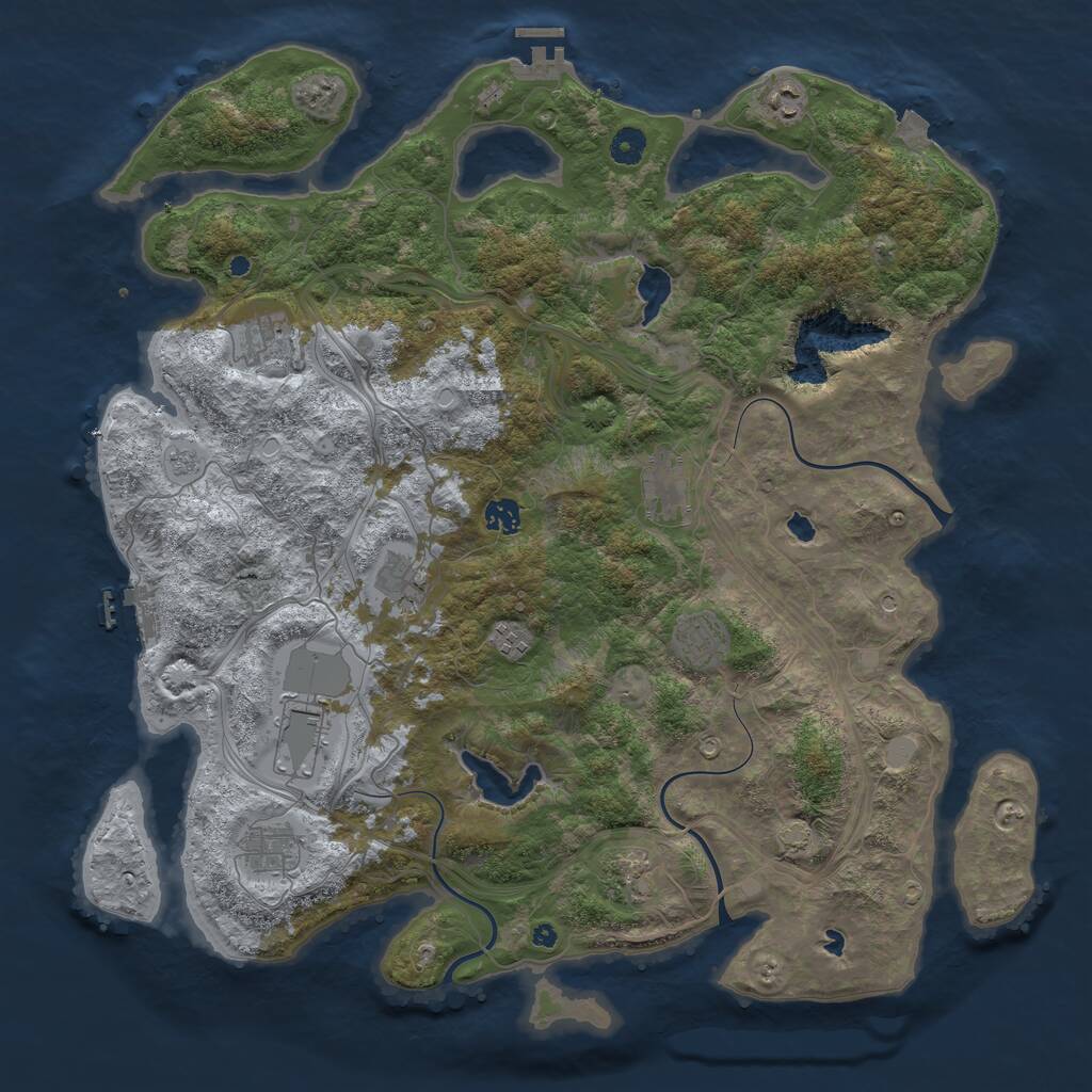 Rust Map: Procedural Map, Size: 4500, Seed: 99865720, 16 Monuments