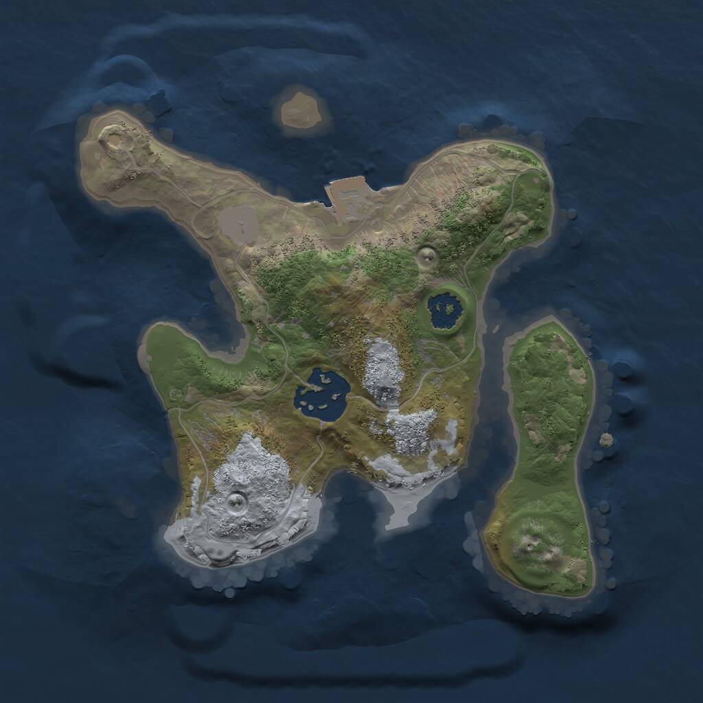 Rust Map: Procedural Map, Size: 2000, Seed: 199, 2 Monuments