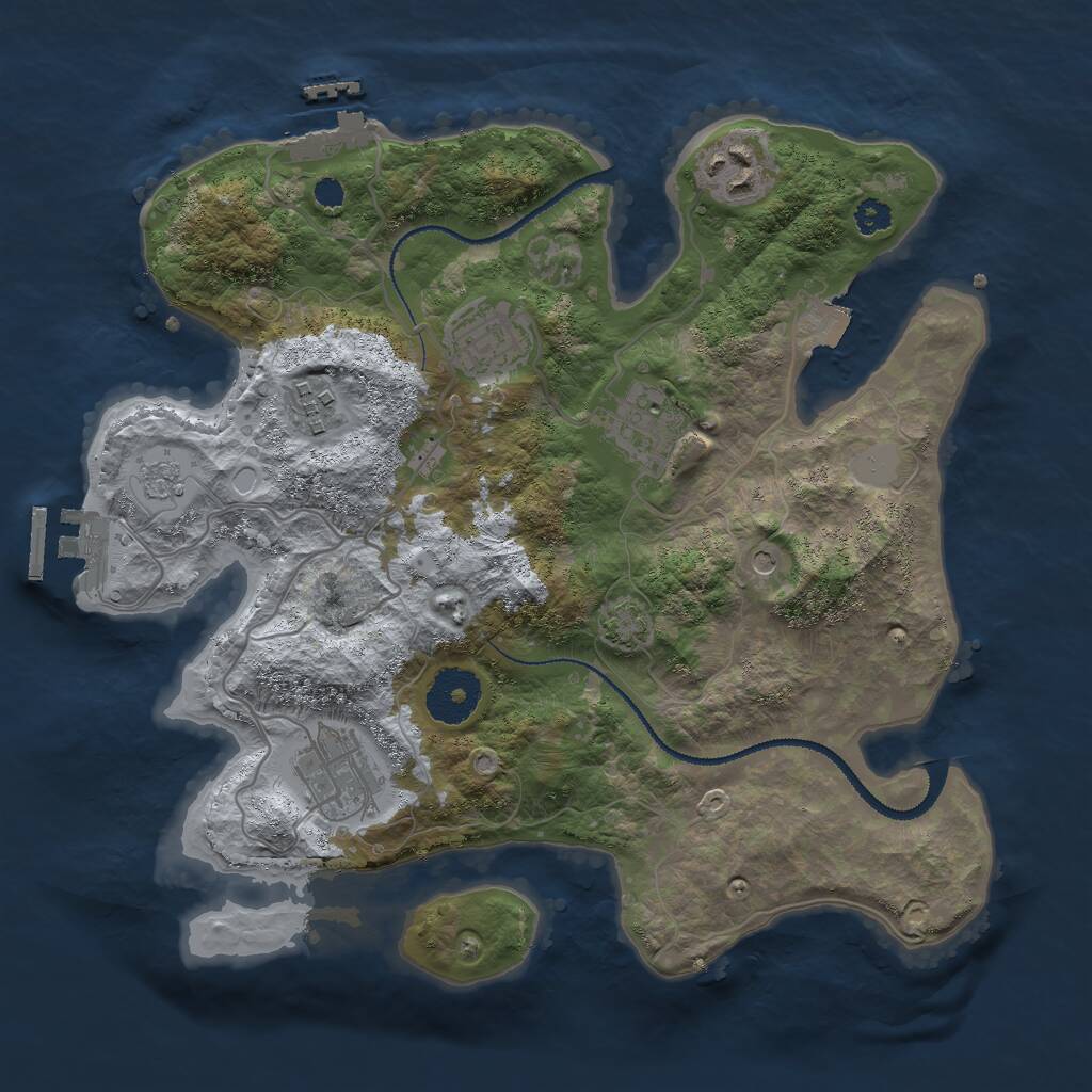 Rust Map: Procedural Map, Size: 3000, Seed: 10958, 11 Monuments