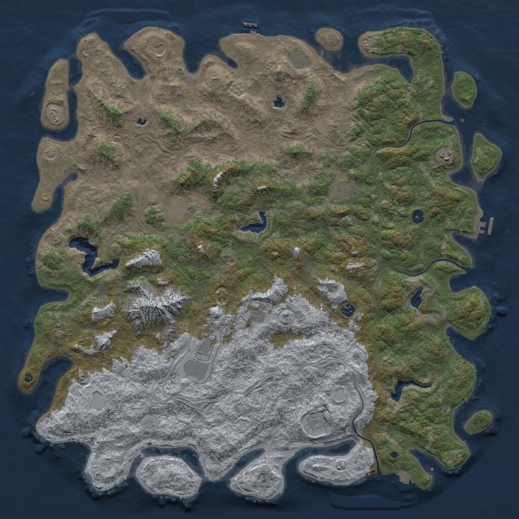 Rust Map: Procedural Map, Size: 6000, Seed: 20478441, 17 Monuments