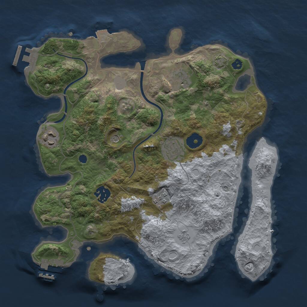 Rust Map: Procedural Map, Size: 3000, Seed: 4986, 11 Monuments