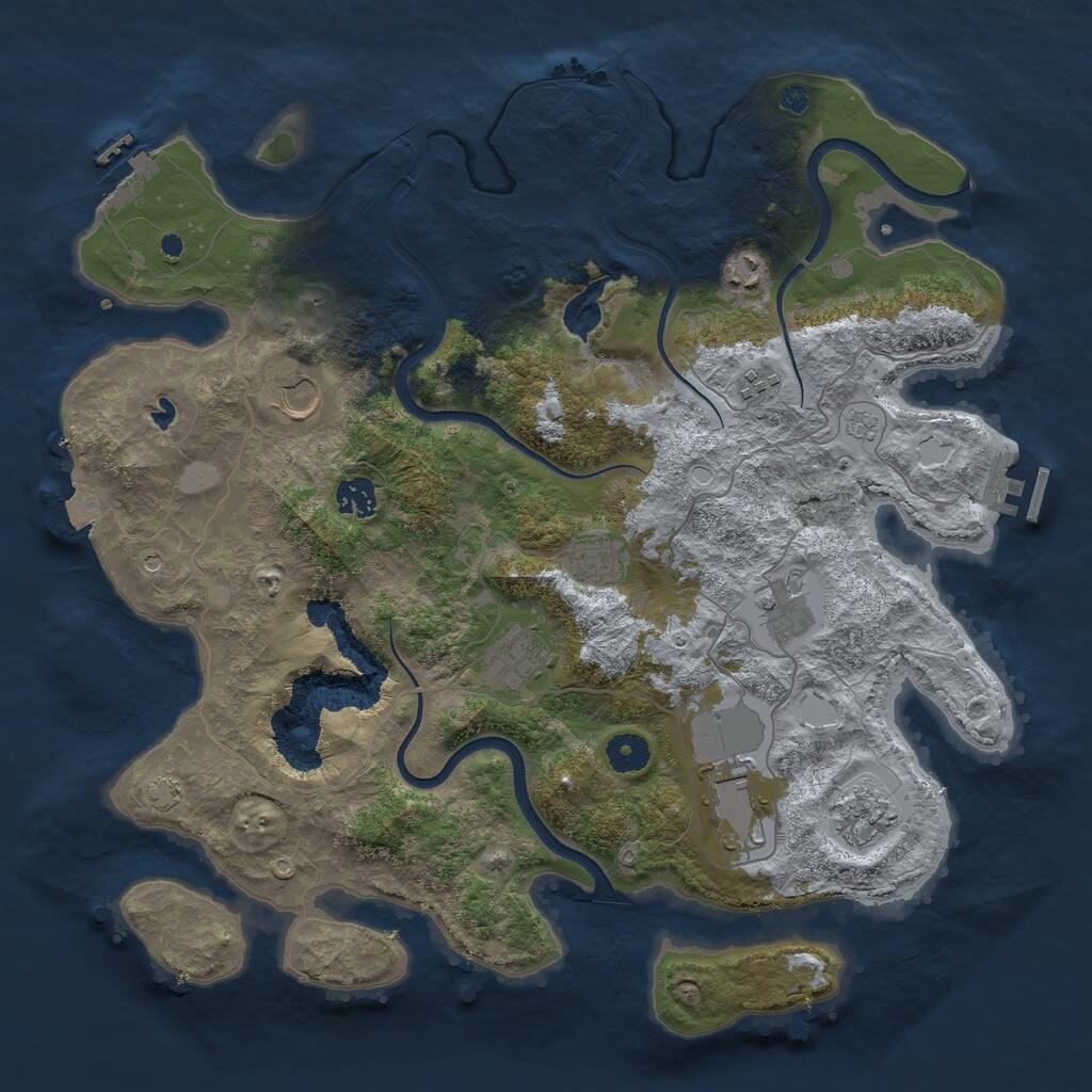 Rust Map: Procedural Map, Size: 4000, Seed: 913267698, 15 Monuments