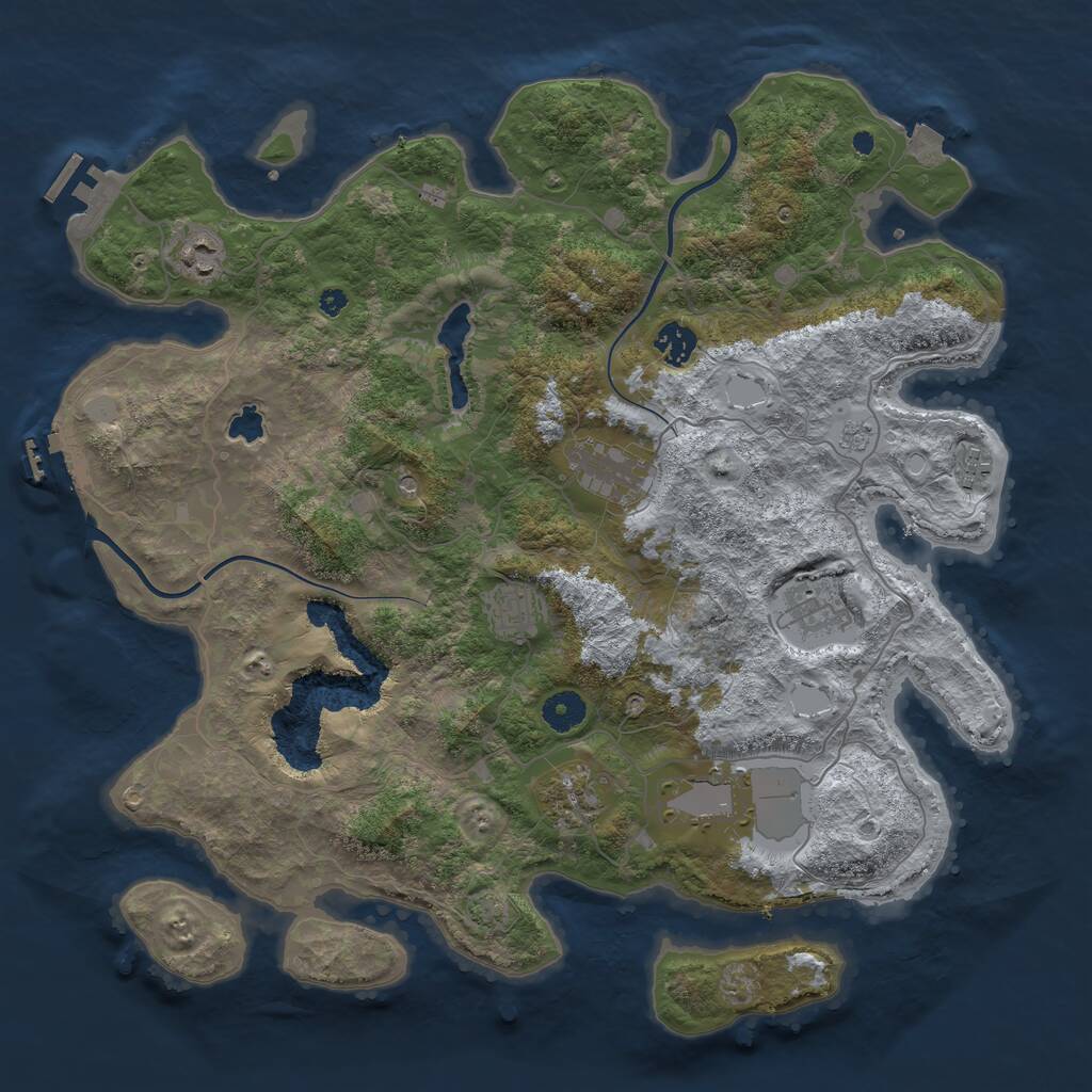 Rust Map: Procedural Map, Size: 4000, Seed: 913267698, 14 Monuments