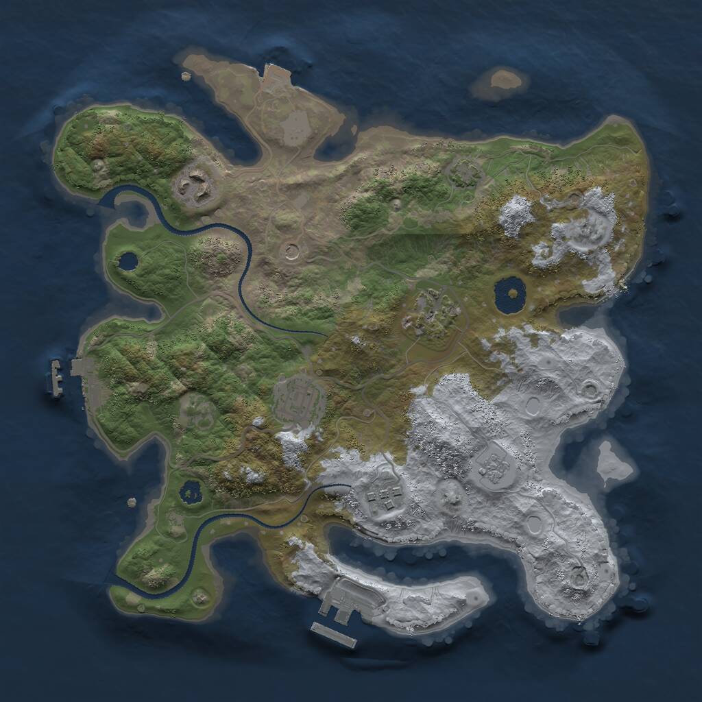 Rust Map: Procedural Map, Size: 3000, Seed: 954, 10 Monuments