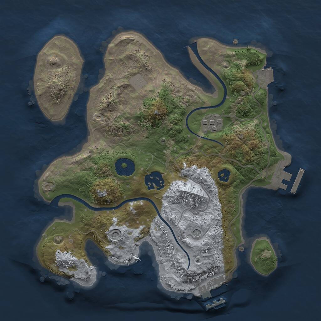 Rust Map: Procedural Map, Size: 2500, Seed: 1119082655, 6 Monuments