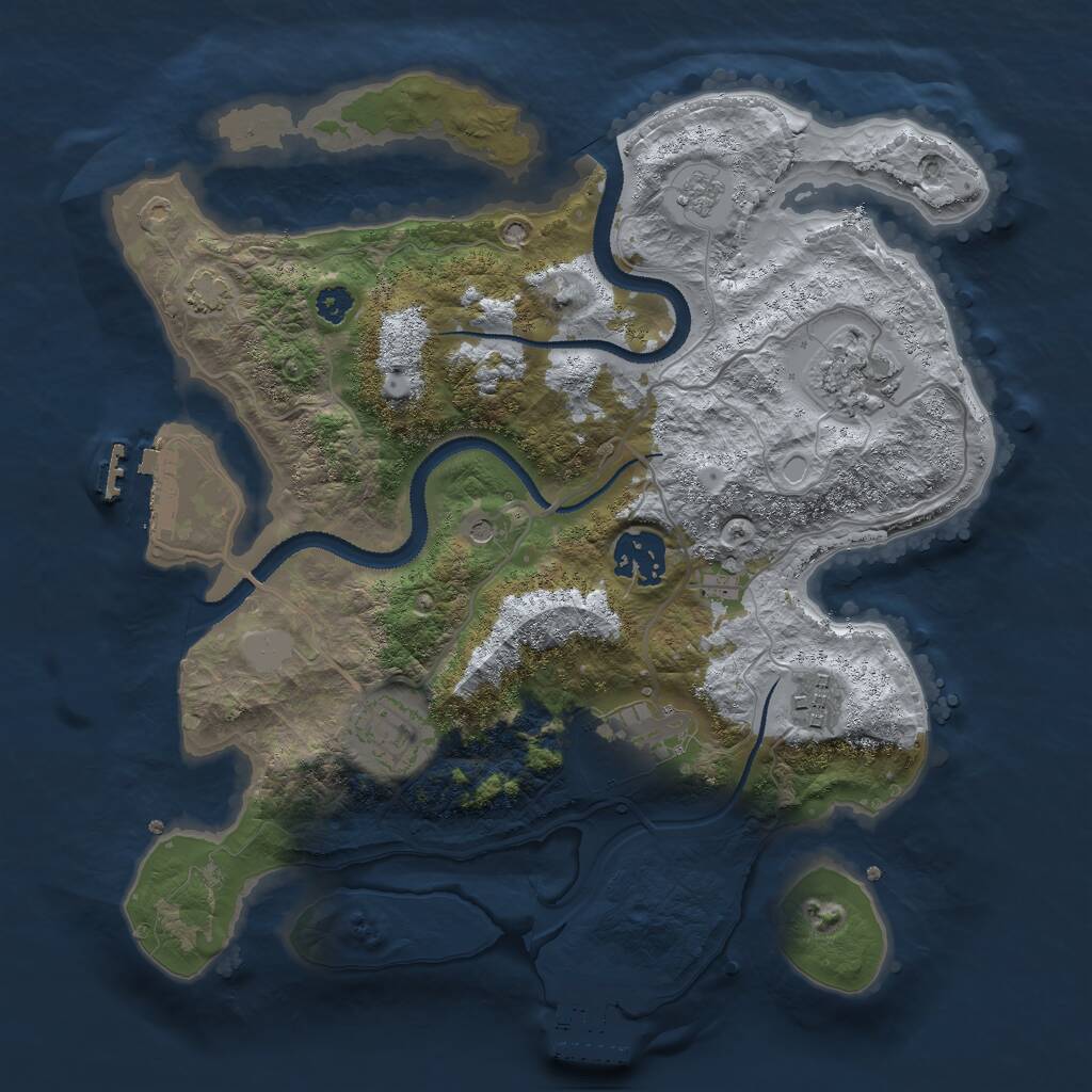 Rust Map: Procedural Map, Size: 3000, Seed: 698865362, 11 Monuments