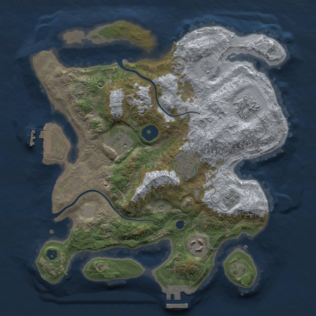 Rust Map: Procedural Map, Size: 3000, Seed: 698865362, 11 Monuments