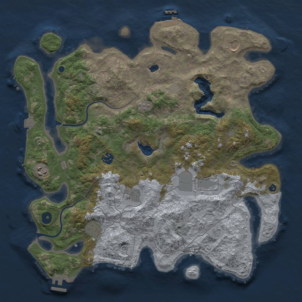 Rust Map: Procedural Map, Size: 4000, Seed: 49967, 13 Monuments