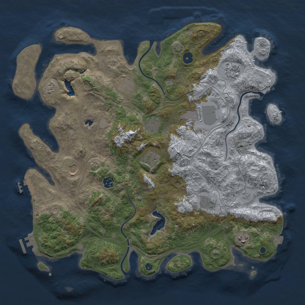 Rust Map: Procedural Map, Size: 4250, Seed: 969901455, 16 Monuments