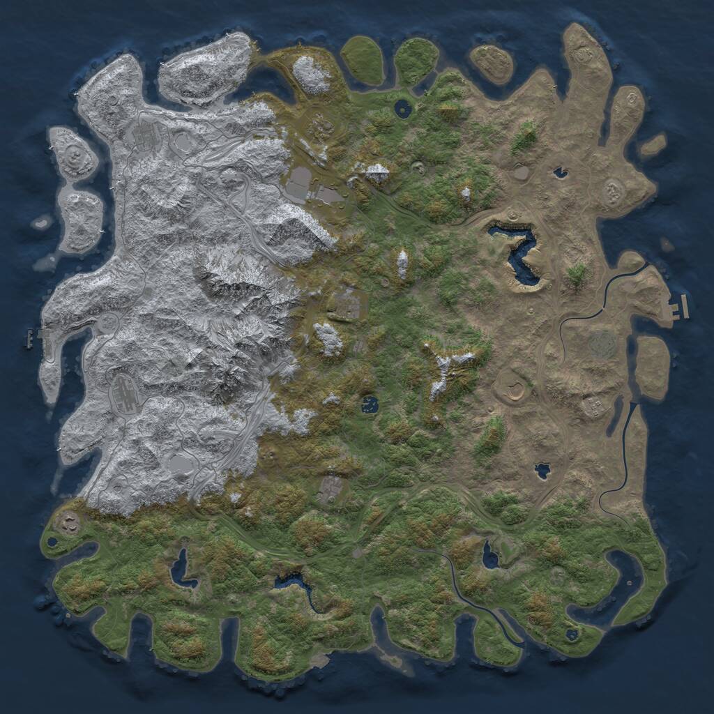 Rust Map: Procedural Map, Size: 6000, Seed: 76266, 17 Monuments