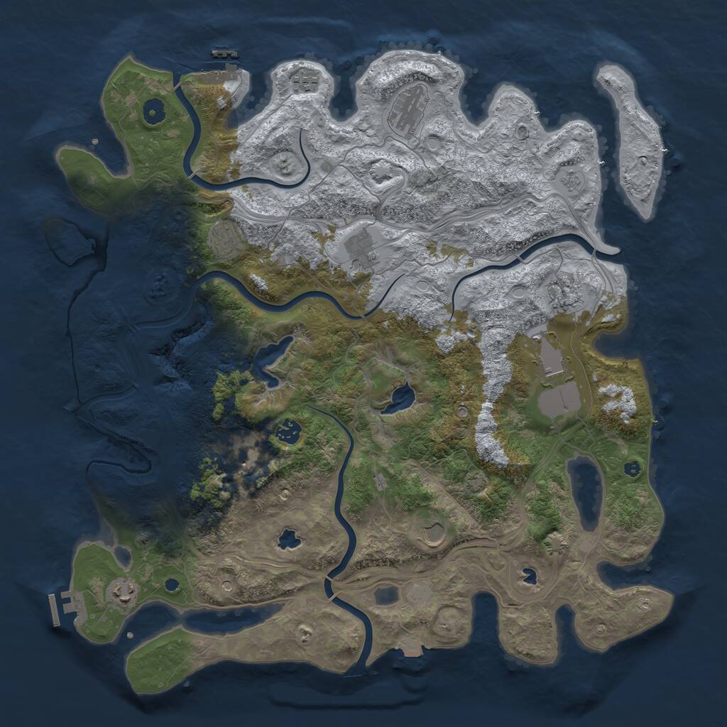 Rust Map: Procedural Map, Size: 4500, Seed: 235210379, 16 Monuments