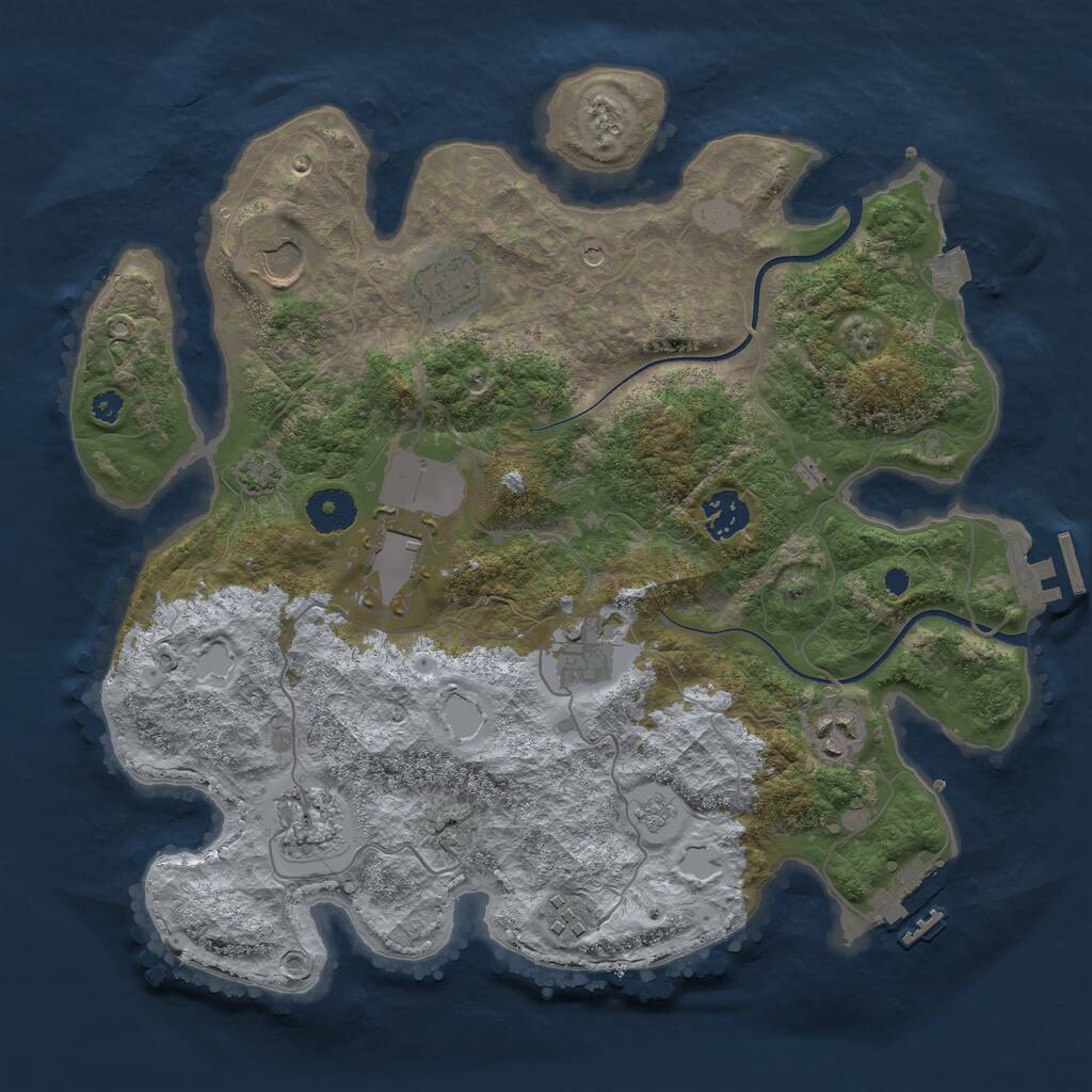 Rust Map: Procedural Map, Size: 3500, Seed: 170274922, 14 Monuments