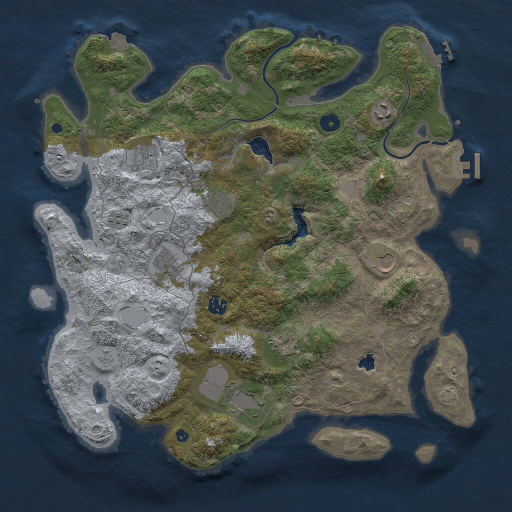 Rust Map: Procedural Map, Size: 4000, Seed: 280496744, 15 Monuments